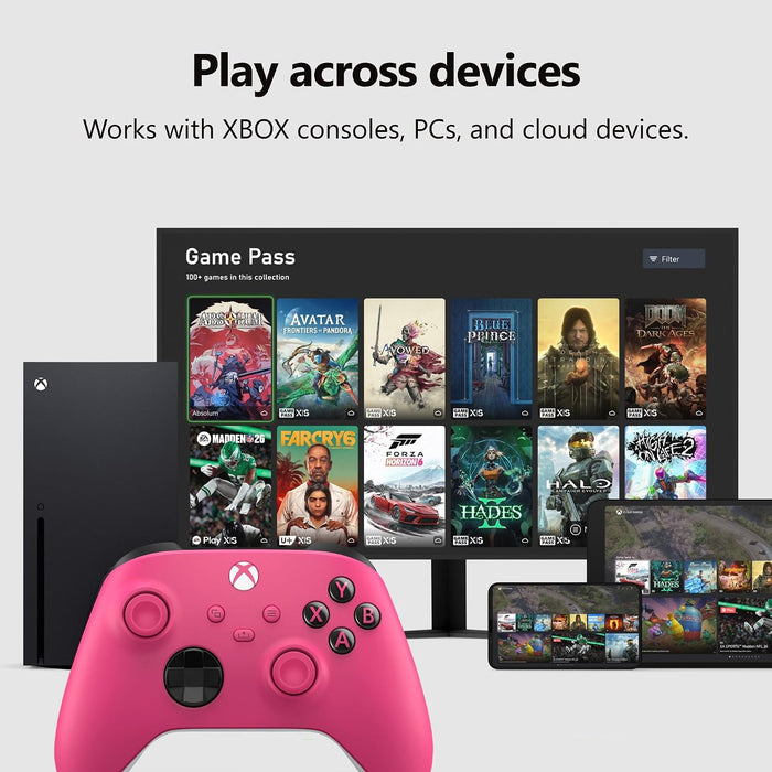 Xbox Wireless Gaming Controller | Deep Pink | Consoles, PCs, TVs, mobile, and more | Textured Grip | Wireless, Bluetooth, USB-C Connectivity