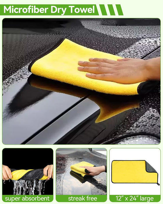 8Pcs Car Wash Kit, 62’’ Car Wash Brush with Long Handle, Microfiber Carwash Kit Set, Car Washing Supplies for Cars RV Truck Exterior