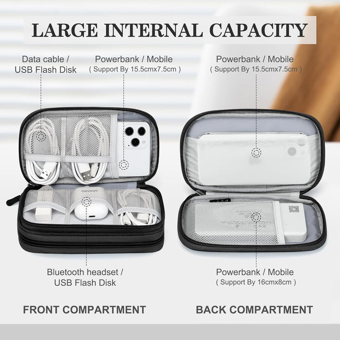 Electronic Organizer, Travel Tech Pouch Bag, Cable Organizer Black