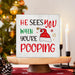 Christmas Bathroom Decorations, Funny Christmas Wood Sign Decor 5x5 Inches