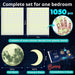 Glow in the Dark Stars for Ceiling, 1050 Pcs with Moons & E-Book (Blue)