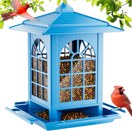 Bird Feeders for Outdoor Hanging, Assembly Required, 1-Min Easy Setup, Classic Courtyard Design, Attracting Cardinals Ch