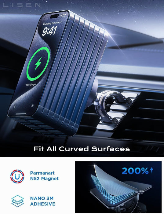 15W MagSafe Car Mount Charger, Magnetic Phone Holders for Your Car