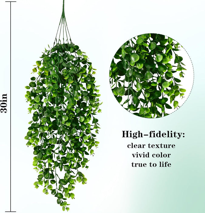 4Pcs Fake Hanging Plants 2.7FT Fake Plants Fake Vines Greenery