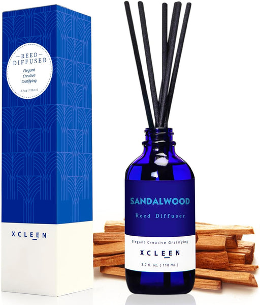 Reed Diffuser Set with Sticks, Sandalwood Scented Oil Diffuser for Bathroom, Room Fresheners, Home Fragrance Bedroom Off