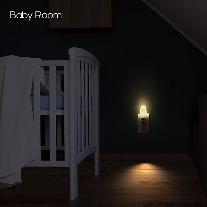 Plug-in Night Light, Dusk to Dawn Sensor, Warm White, 4 Pack