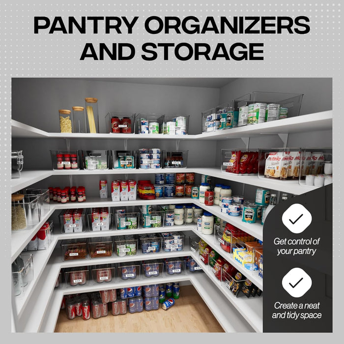 Clear Plastic Storage Bins – Pantry Organizers & Storage Containers, Cabinet Organizer - Home Organization Must Haves fo