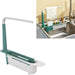 Telescopic Sink Storage Rack Holder, Adjustable Large Capacity Sink Storage Rack, PP Length Freely Drain Rack, Expandable Sink Organizer for Home Kitchen Sink, Easy Installation(Green)