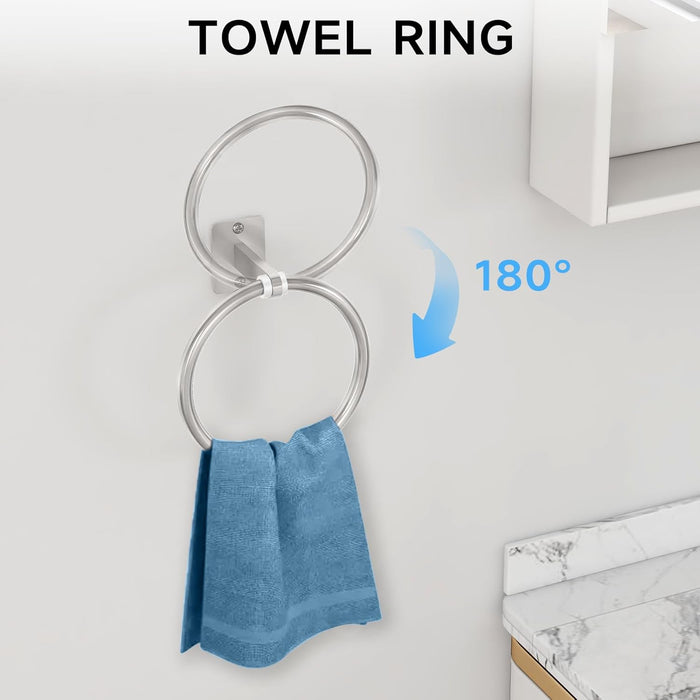 Brushed Nickel Bathroom Accessories Set, 4 PCS Bathroom Hardware Set