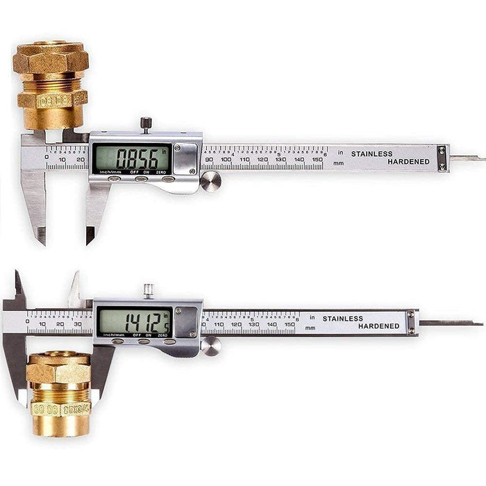 Digital Caliper, Caliper Measuring Tool with Stainless Steel, Electronic Micrometer Caliper with Large LCD Screen, Auto-
