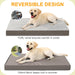 Orthopedic Dog Bed for Large Dogs with Waterproof Lining, Grey, 35x22