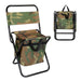 Foldable Fishing Stool with Backrest and Cooler Bag