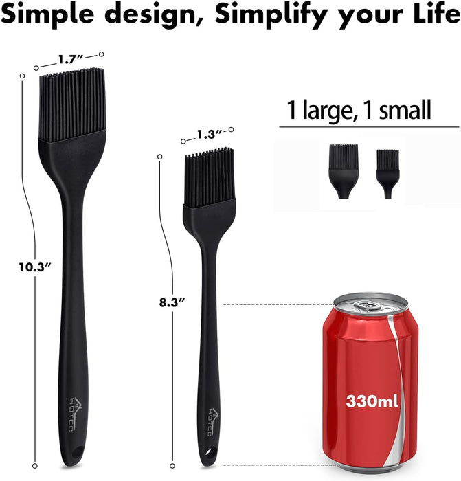600℉ Heat Resistant Silicone Basting &Pastry Brushes, Black 2