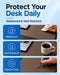 Dual-Sided Desk Mat - Leather & Cork Desk Protector, Large Mouse Pad & Writing Pad for Office/Home, Coffee (25.6"x13.7")
