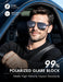 Aviator Polarized Sunglasses for Men: Square UV400 Driving