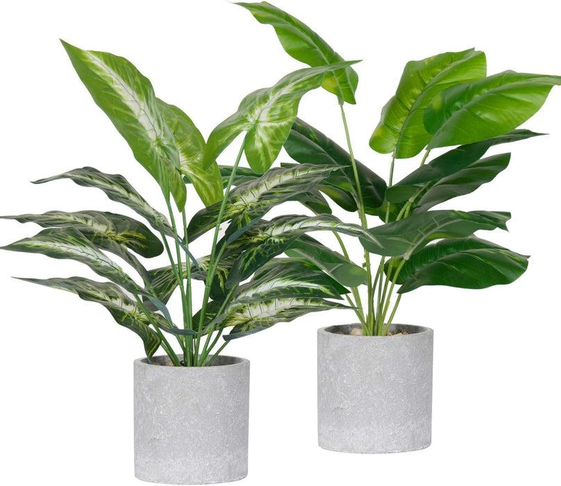 2 Pack 16" Indoor Fake Plants for Desk Shelf Bathroom Decor