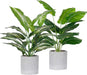 2 Pack 16" Indoor Fake Plants for Desk Shelf Bathroom Decor