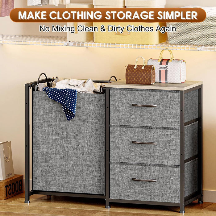 2-in-1 Closet Organizers and Storage, 3 Drawer for Closet, Grey
