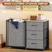 2-in-1 Closet Organizers and Storage, 3 Drawer for Closet, Grey