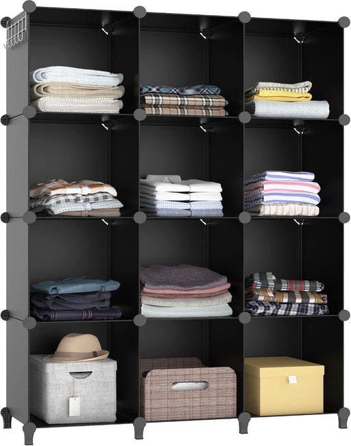 Closet Organizers and Storage, 12 Cube Storage Organizer, Black