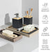 Bamboo Bathroom Accessories Set 6 Piece Square Spiral Set,Black
