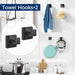 Bathroom Hardware Accessories Set, 5-Piece 16In Black Wall Mounted