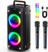 Party Speaker Bluetooth Wireless, Portable Karaoke Speaker with Microphone