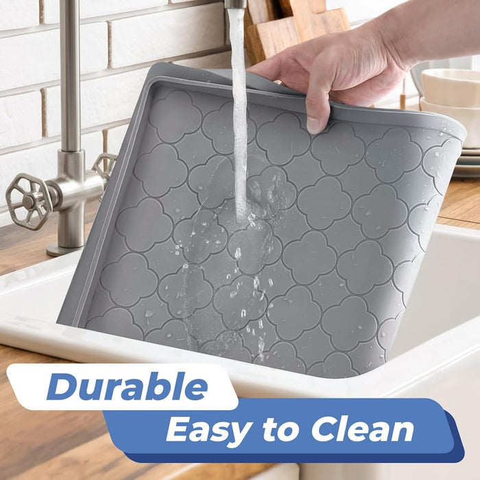 Under Sink Mat 34" x 22" Waterproof Silicone Cabinet Kitchen Liner