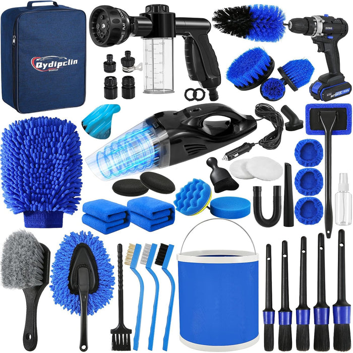 45Pcs Car Detailing Kit Detailing Brush Set Car Wash Cleaning Kit Blue
