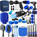 45Pcs Car Detailing Kit Detailing Brush Set Car Wash Cleaning Kit Blue