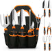 Gardening Tool Set,  Stainless Steel Heavy Duty Gardening Tool Set, with Non-Slip Rubber Grip, Storage Tote Bag, Outdoor Hand Tools, Ideal Gardening Gifts for Women