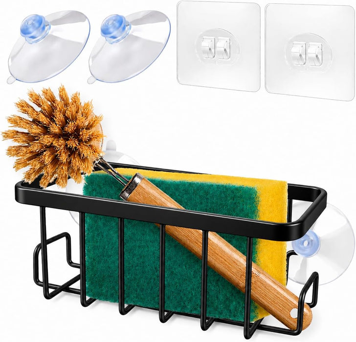 Sponge Holder for Kitchen Sink, Caddy Organizer with Suction Cup, Rustproof