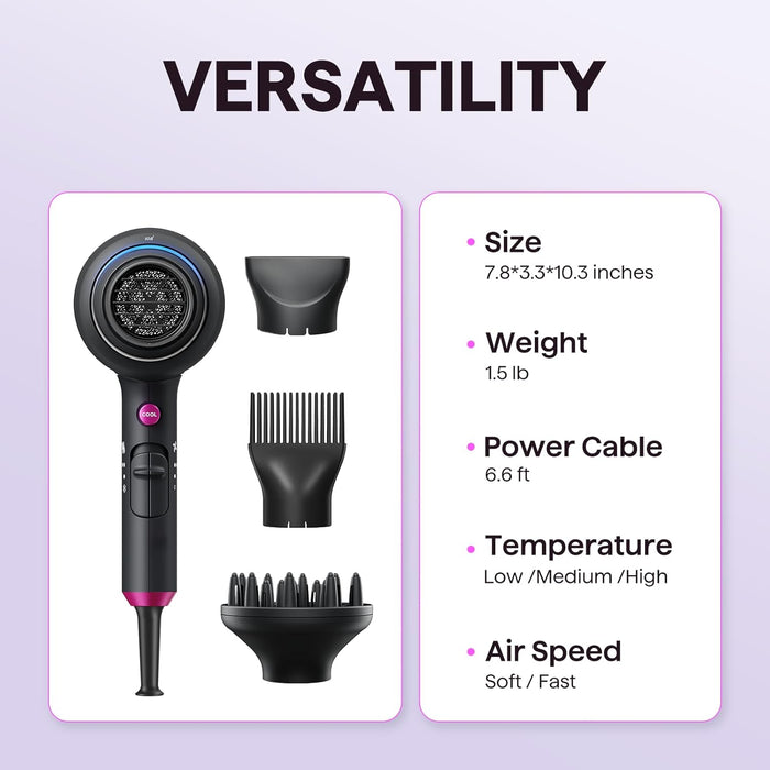 Blown Away Ionic Hair Dryer with Diffuser for Curly Hair