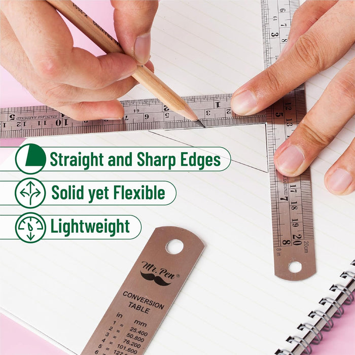 - Metal Straight Edge Ruler, 4 pcs, 6", 8", 12", 14"