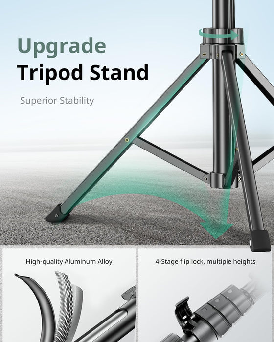 62" Phone Tripod, Extendable Selfie Stick with Wireless Remote