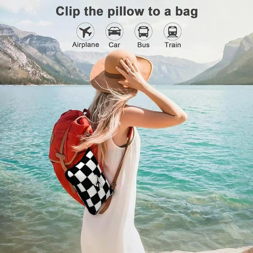 Travel Blanket and Pillow Compact, Premium Soft 2 in 1 Airplane Blanket with Soft Bag Pillowcase，Hand Luggage Sleeve and