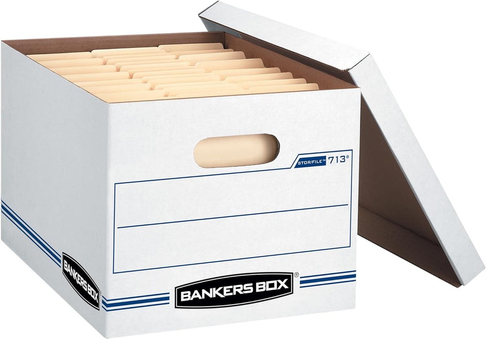 12-Pack Basic-Duty File Storage Box with Lid, Letter/Legal