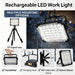 Solar Rechargeable Camping Work Light, 7200mAh Portable Flood Light