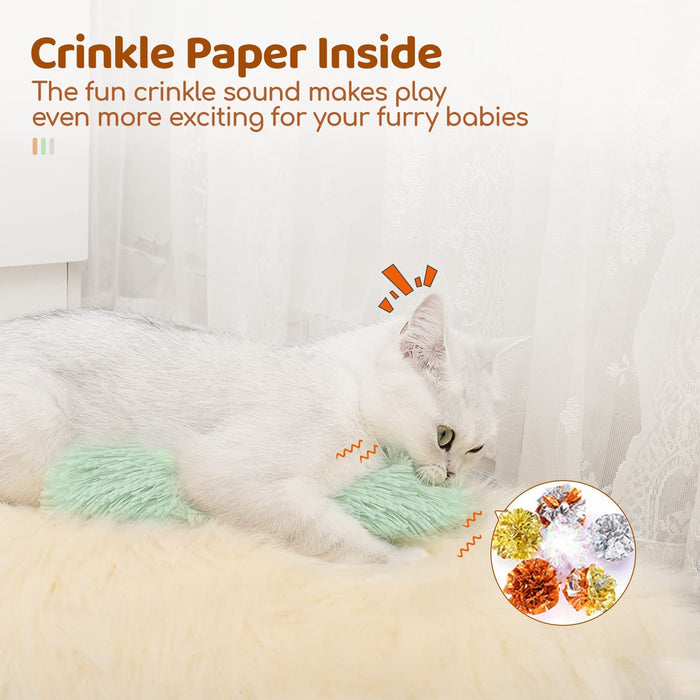 Cat Toys Pillows, 3 Pack, Catnip Inside, Indoor Interactive Fun
