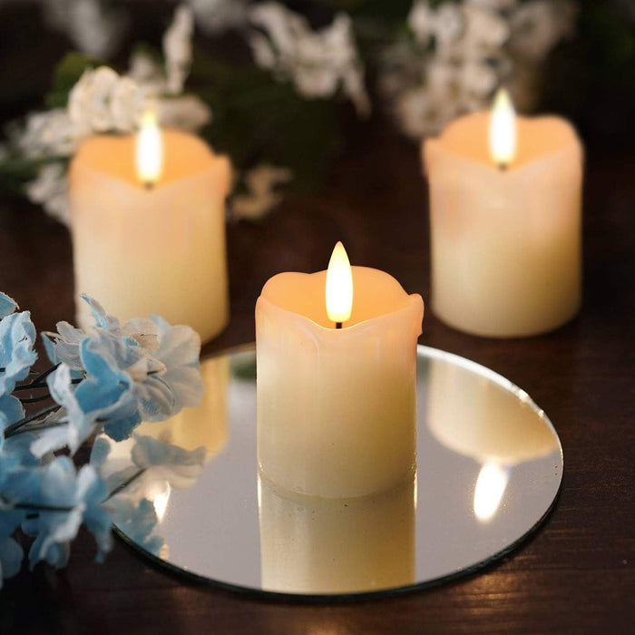 2"x2" Real Wax Flameless LED Votive Candles, 6H Timer, 6 Pack