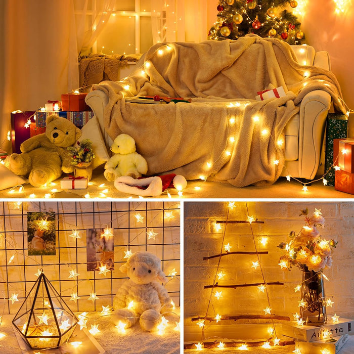 50 LED Star String Lights, 17ft Fairy Lights Battery Operated