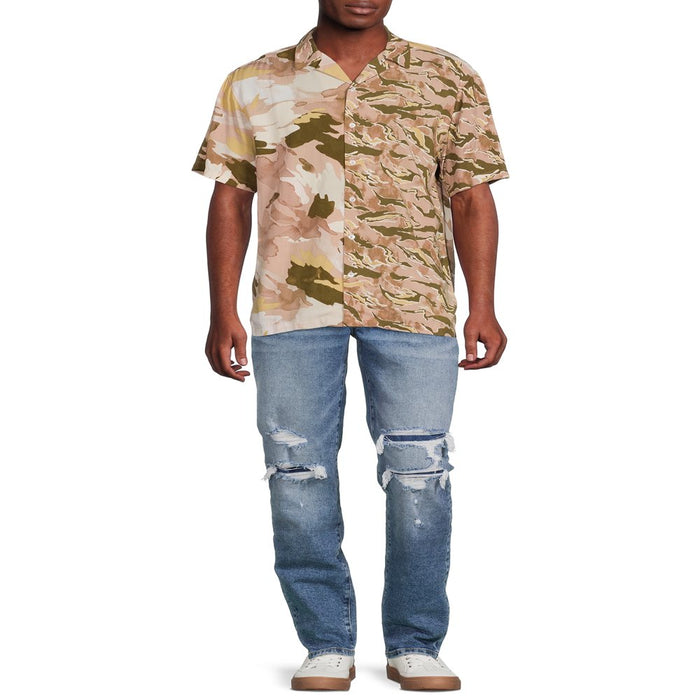 No Boundaries Men'S and Big Men'S Rayon Shirt with Short Sleeves