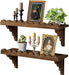 Scalloped Wood Wall Shelf – 17 Inch Floating Shelf with Wood Brackets, Easy to Install Rustic Wall Shelf for Living Room