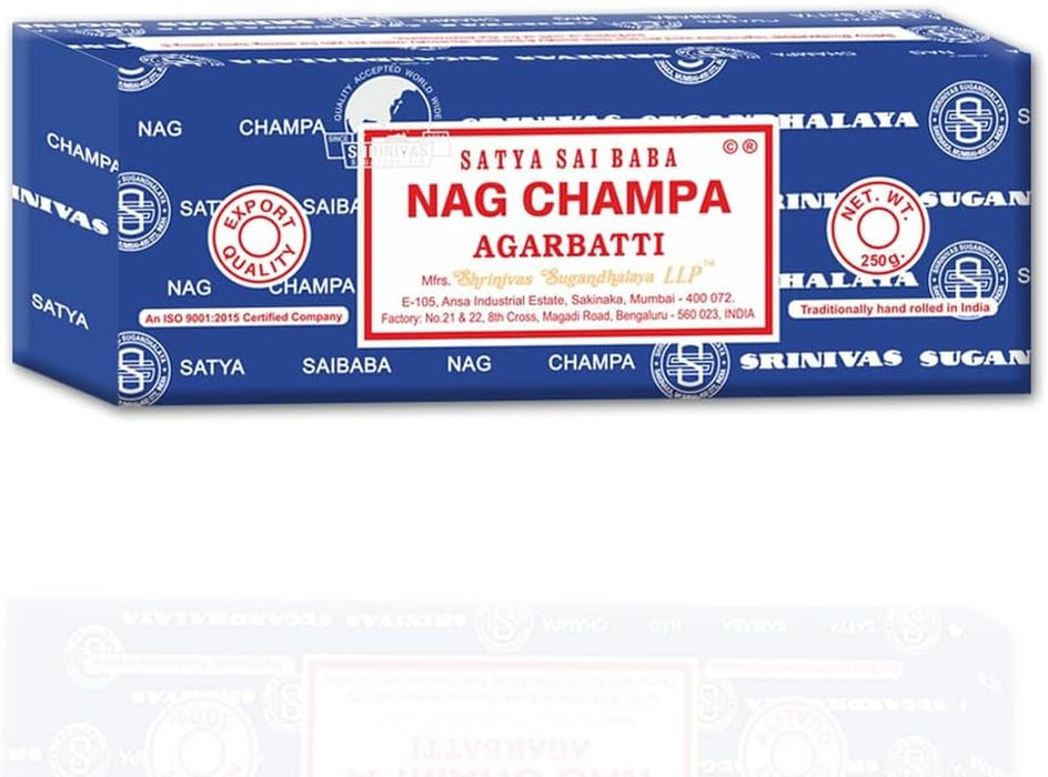 Sai Baba Nag Champa Agarbatti, 250gms Hand Rolled Fine Quality Incense Sticks for Purification, Relaxation, Positivity, Yoga, Meditation