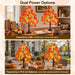 Fall Decor, 2 Pack 24 Inch Fall Trees Lighted Maple with 48 LED Warm Light 96 Pcs Maple Leaves, Autumn Thanksgiving Deco