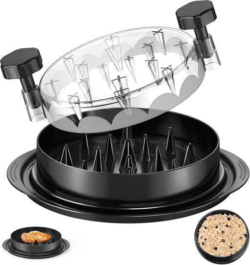 Chicken Shredder 8 Inches, Chicken Shredder Tool Twist for Pork Beef Chicken, Meat Shredder, Clear Lid, Ergonomic Handle