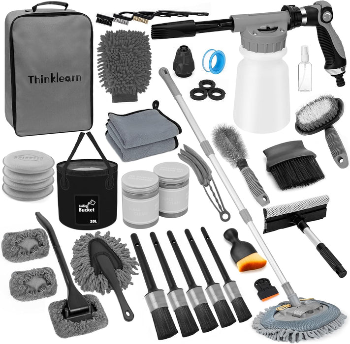 Car Detailing Kit with Foam Gun, Car Wash Mop for Deep Cleaning