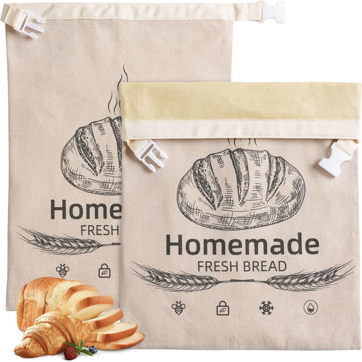 2 Pack Beeswax Bread Bags for Homemade Sourdough Reusable Beeswax Bread Bag