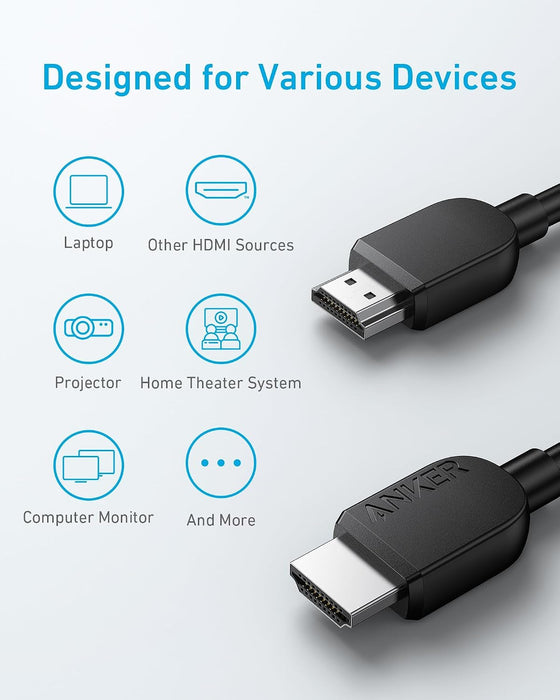 HDMI 2.1 Cable,4K@240Hz HDMI Cord, 48Gbps Certified Ultra High-Speed