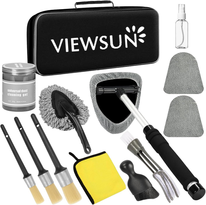 Windshield Cleaner Tool, 13Pcs Car Interior Cleaning Kit, Car Detailing Kit Interior Cleaner, Car Detailing Brushes, Car